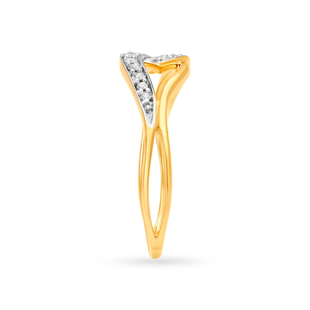 Dazzling 18 Karat Yellow Gold And Diamond Interlock Ring,,hi-res image number null
