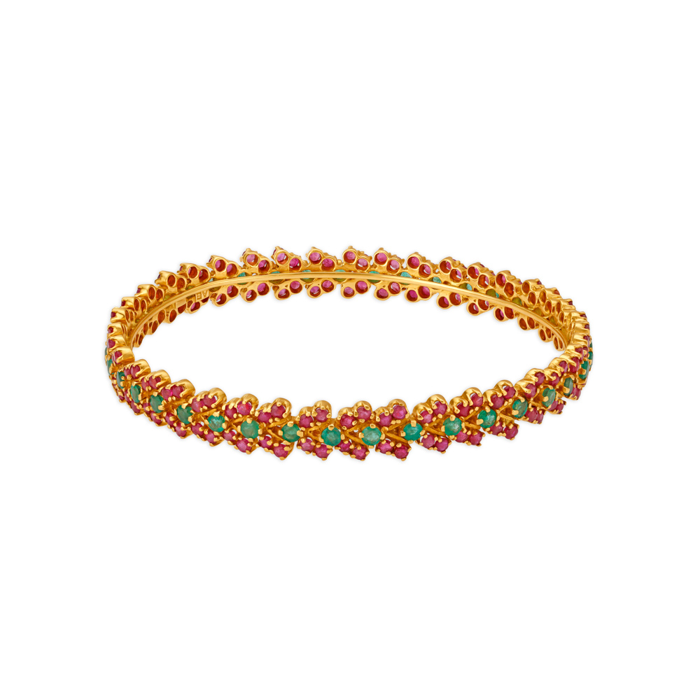 Graceful Gold Ruby Bangle