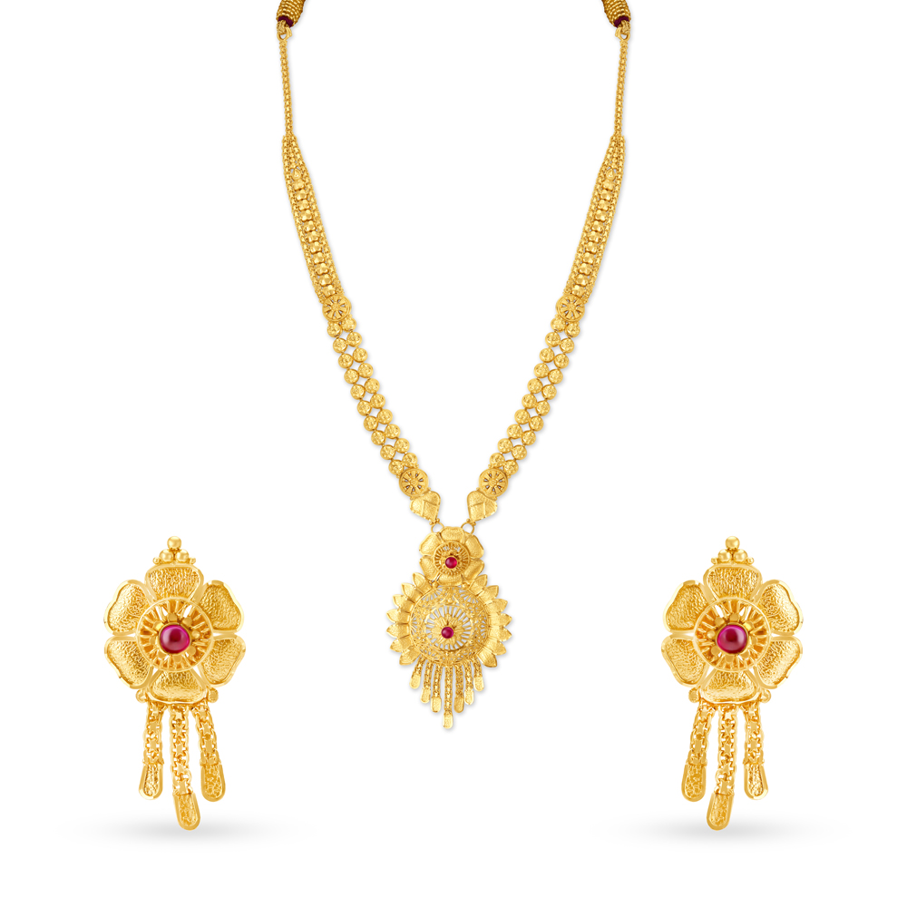 Gold Jewellery Designs: light weight gold necklace