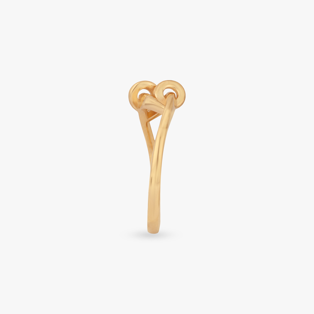 Cross Knot Gold Ring,,hi-res image number null