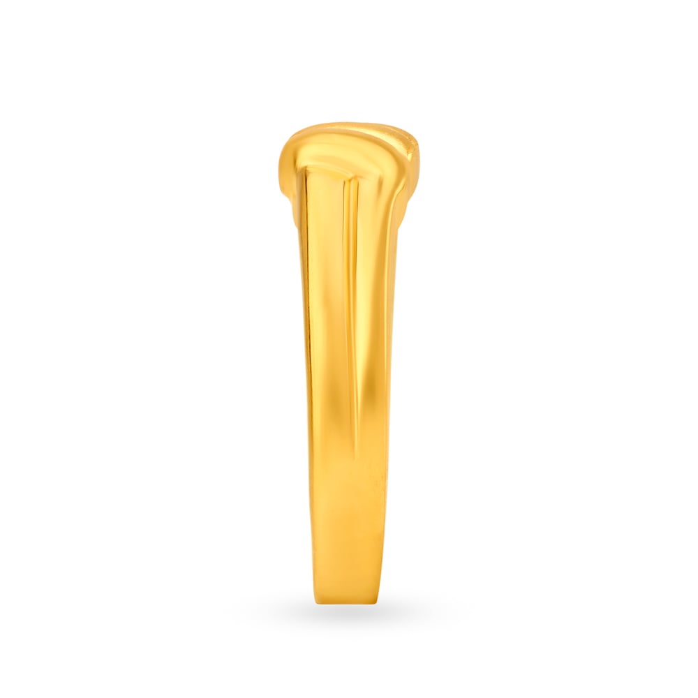 Charming Twisted Motif Gold Ring for Men,,hi-res image number null
