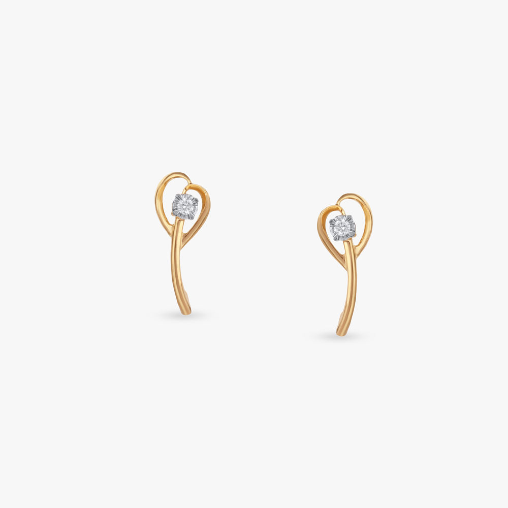 Fluid Heart Diamond Hoop Earrings,,hi-res image number null