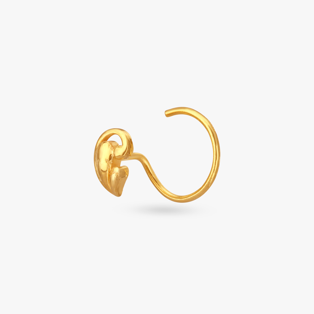 Modern Twirl Gold Nose Pin,,hi-res image number null