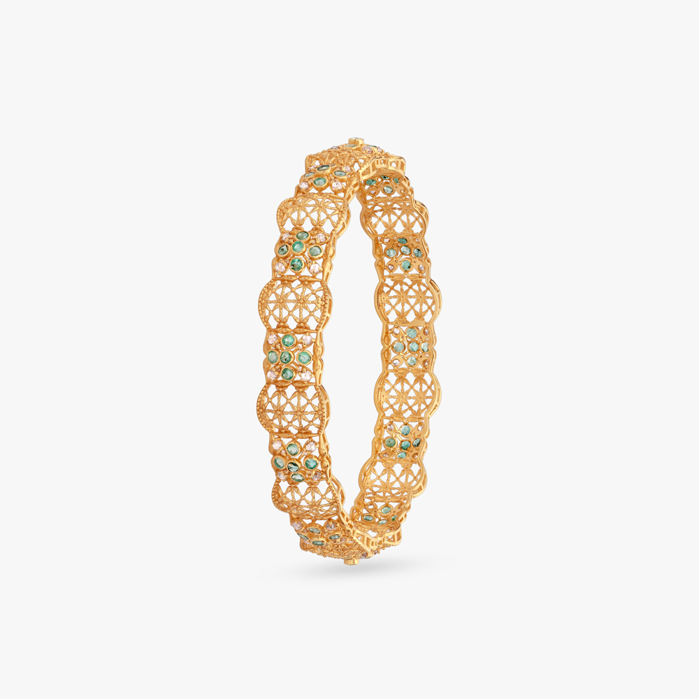 Lace Mosaic Gold Bangles,,hi-res image number null