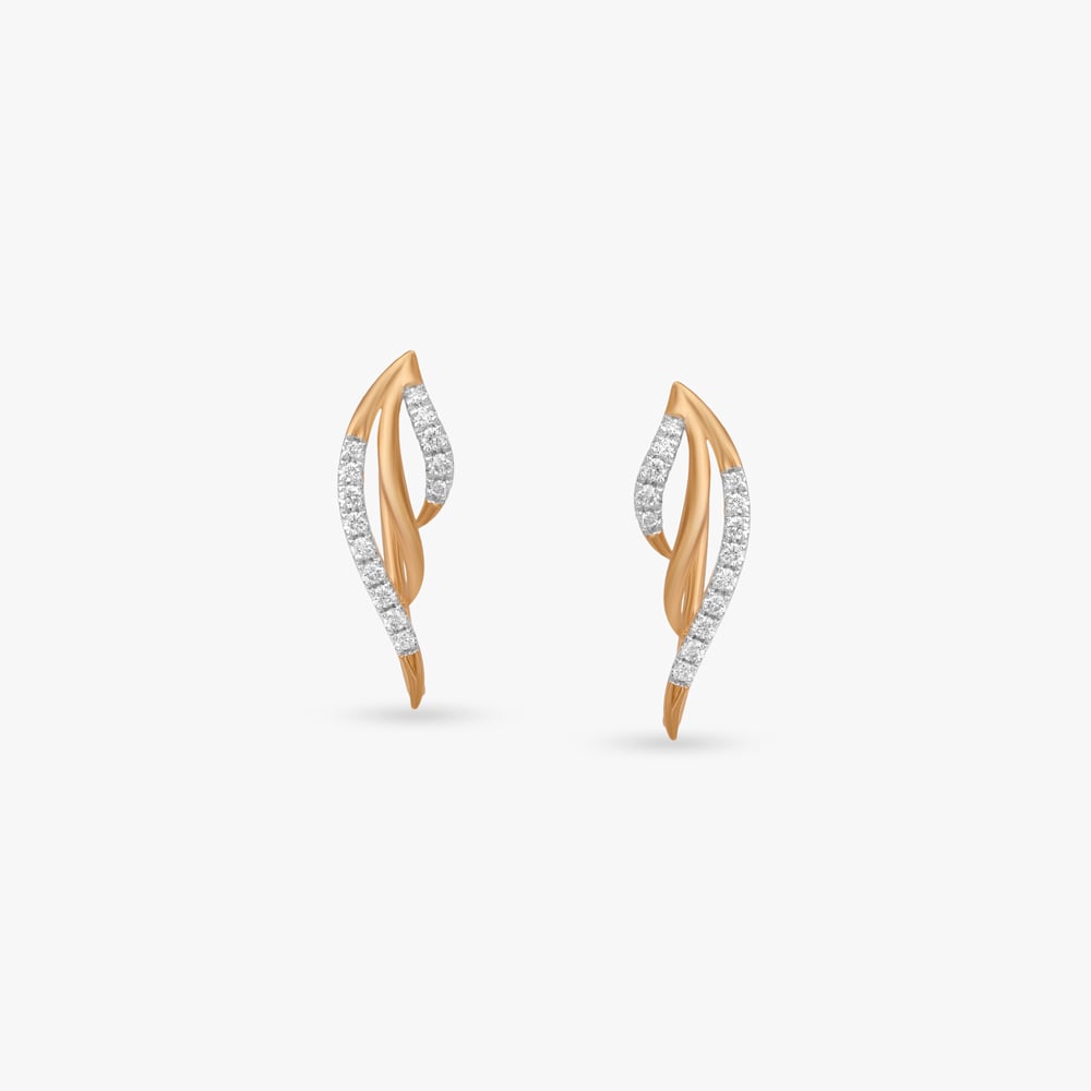 Gentle Arc Diamond Stud Earrings,,hi-res image number null
