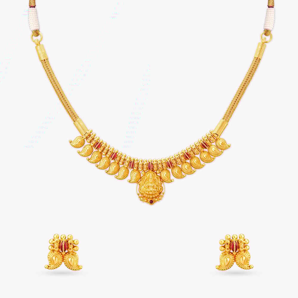 

Divine Paisley Gold Necklace Set