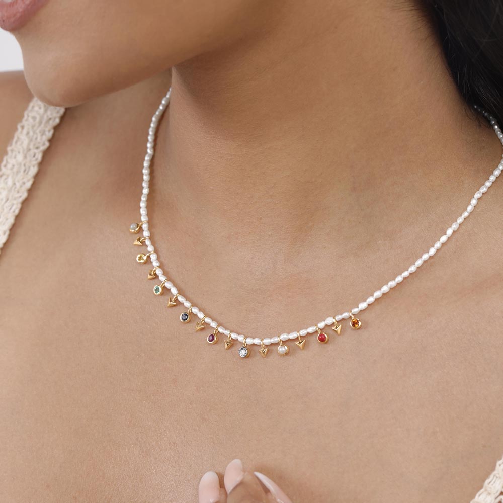Navratna Charm Diamond Necklace,,hi-res image number null