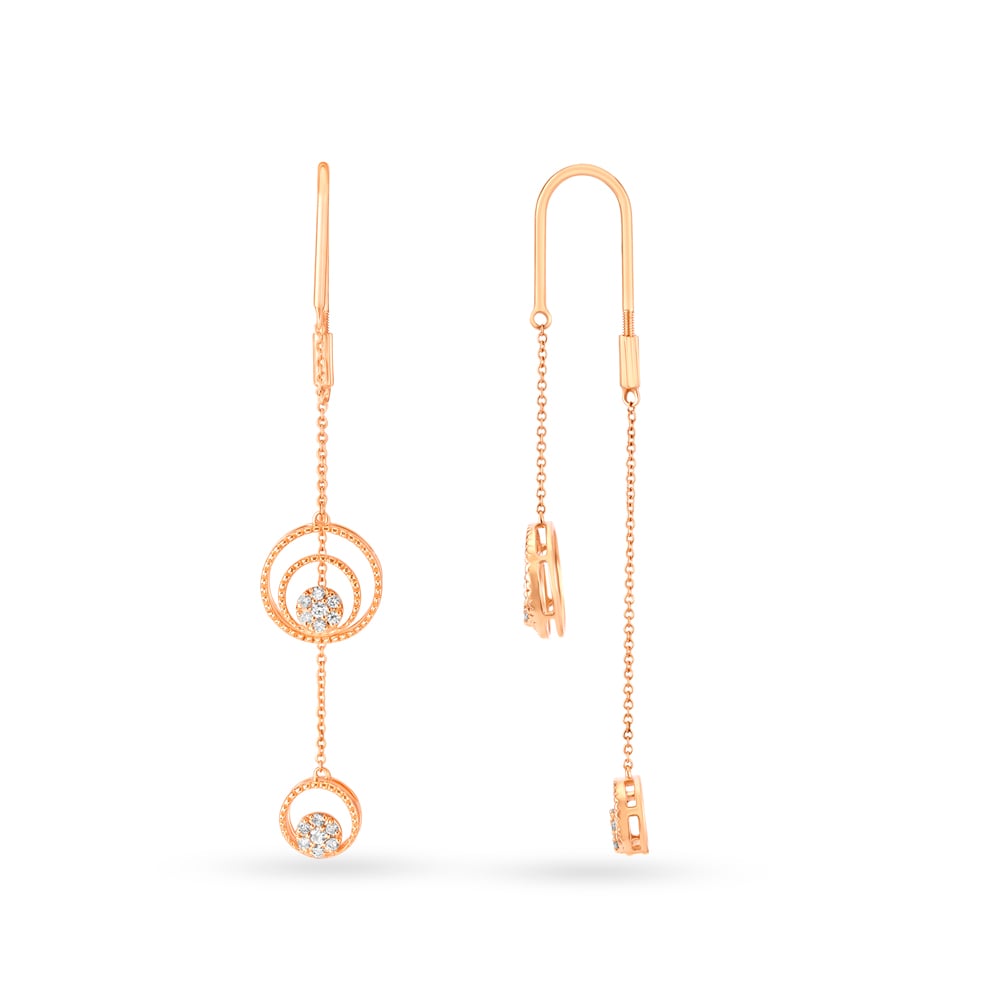 Dazzling Diamond Hoop Earrings in Rose Gold,,hi-res image number null