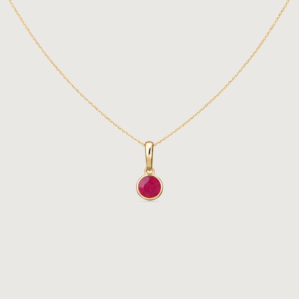 Structured Sleek Ruby Gold Pendant,,hi-res image number null
