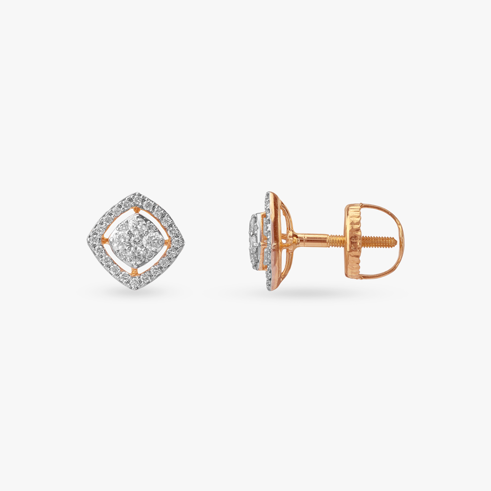 Striking Frame Diamond Stud Earrings,,hi-res image number null