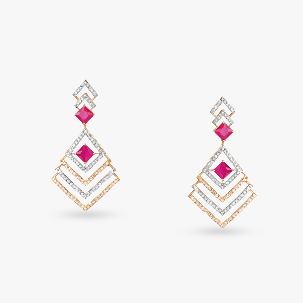 Mesmerising Hexagons Natural diamond Necklace Set,,hi-res image number null