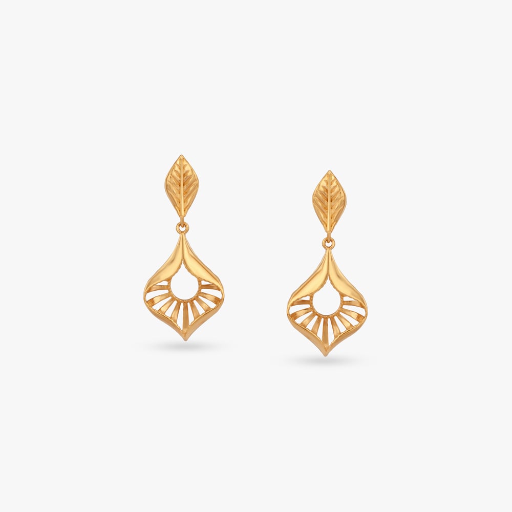 

Verdant Spine Gold Drop Earrings