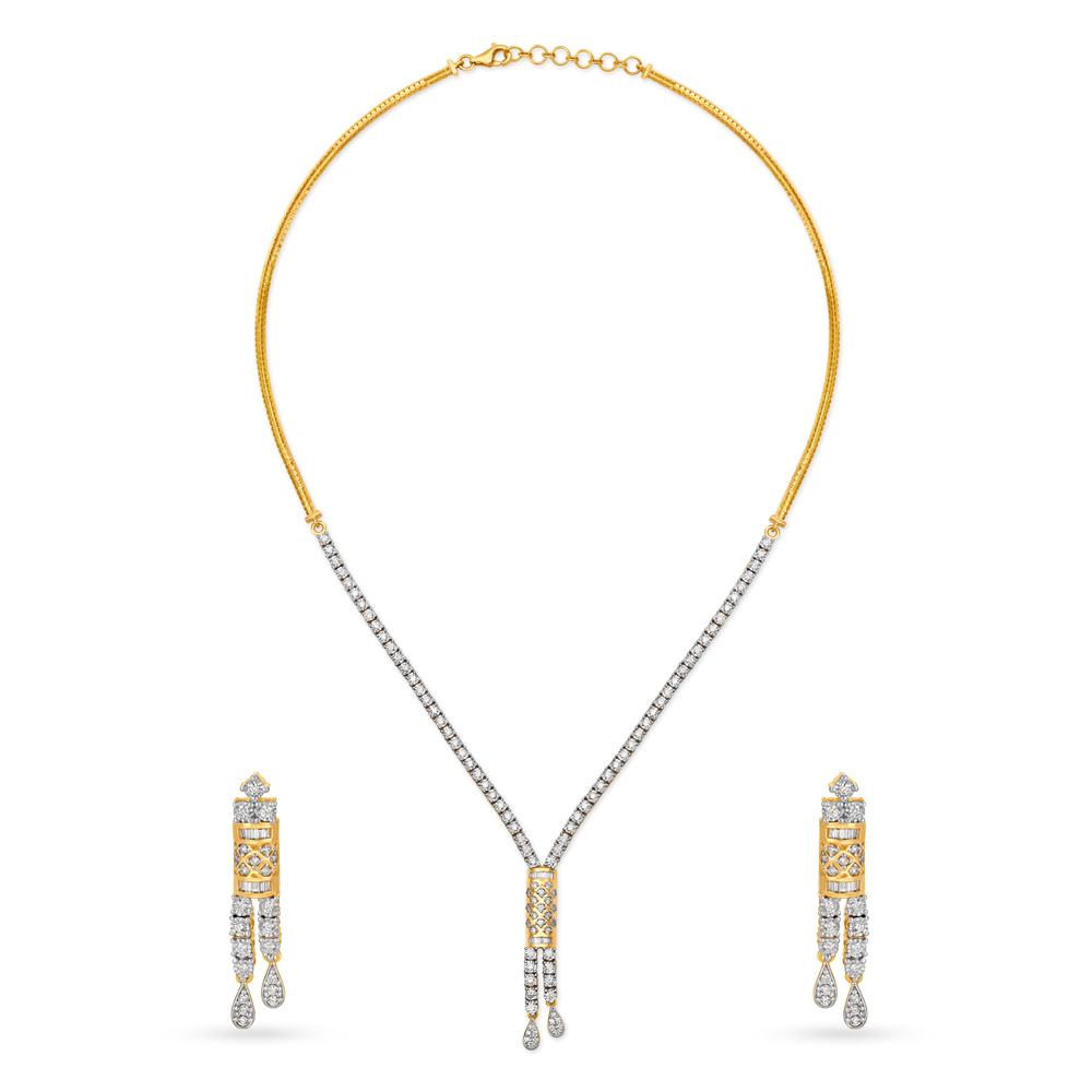 Classy Diamond Necklace Set,,hi-res image number null