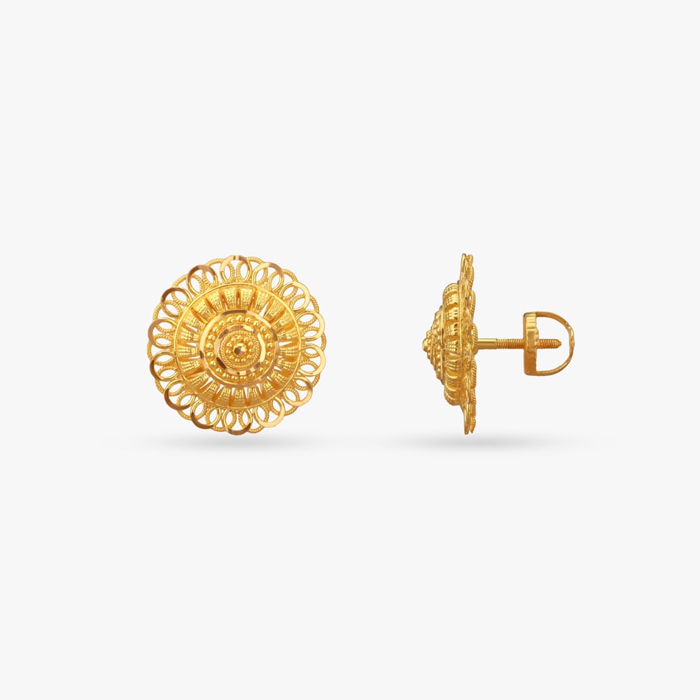 

Heritage Circle Gold Stud Earrings