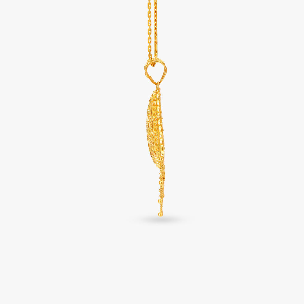 Sensuous Gold Pendant and Earrings Set,,hi-res image number null