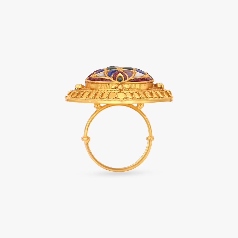 Meenakari Floral Cocktail Ring,,hi-res image number null