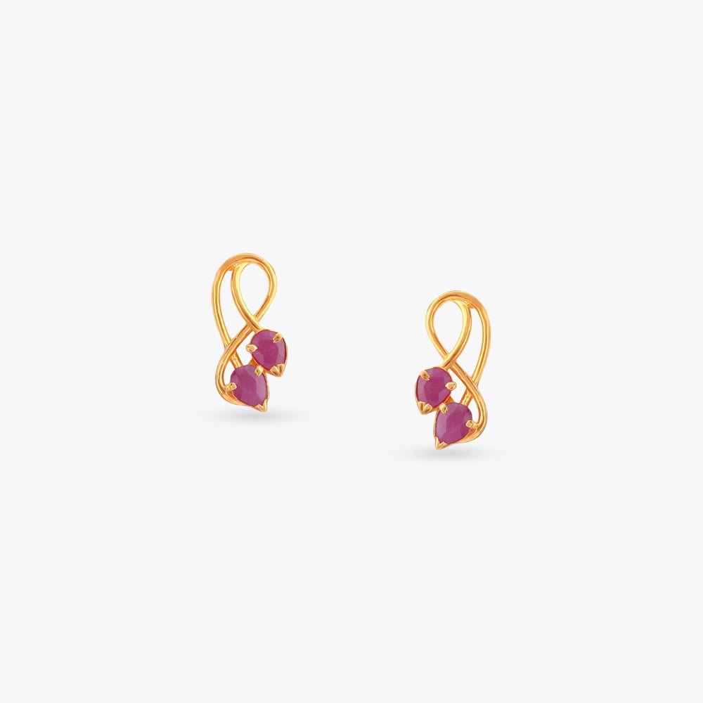 Chic Regal Ruby Stud Earrings,,hi-res image number null