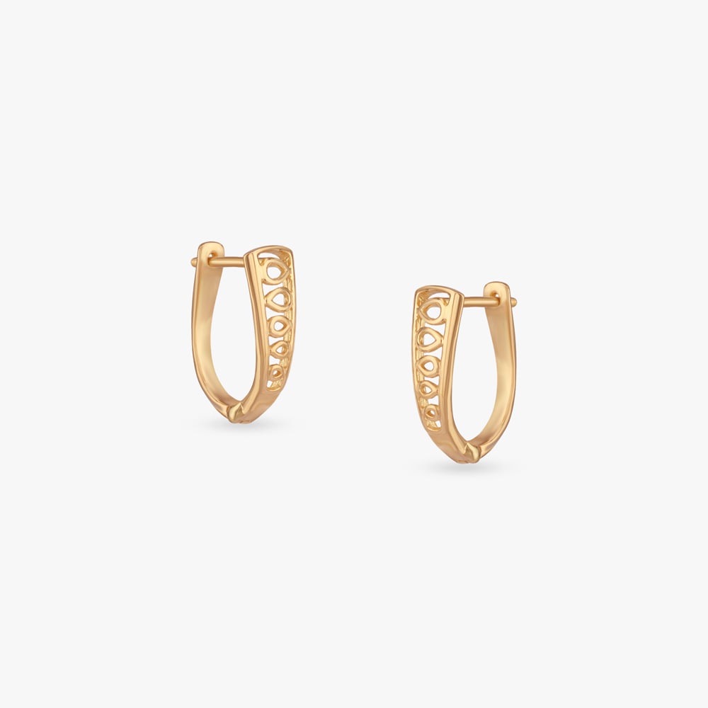 

Sculpt Frame Gold Hoop Earrings