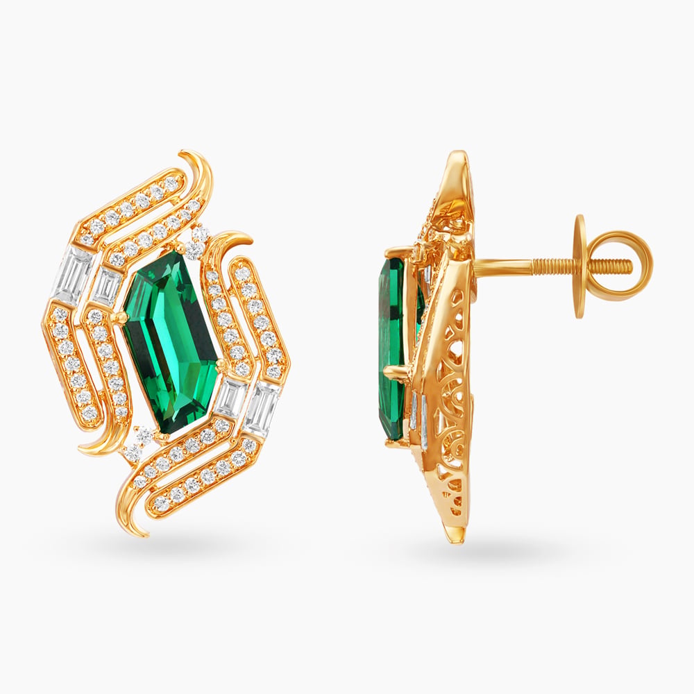 Evergreen Reflection Diamond Stud Earrings,,hi-res image number null