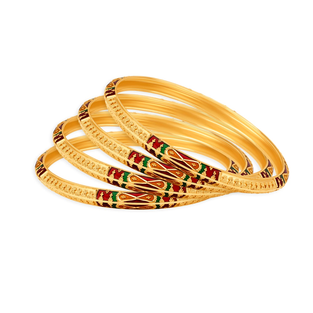 Stylish Textured Gold Bangle,,hi-res image number null
