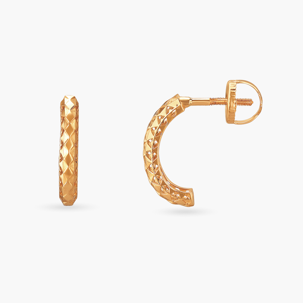 Lustrous Radiance Gold Hoop Earrings,,hi-res image number null