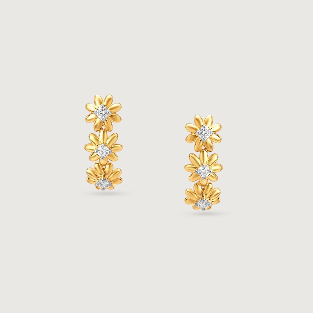Daisy Trail Diamond Stud Earrings,,hi-res image number null