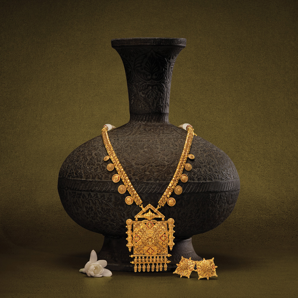 Luxurious Ras Rawa and Chandak Work Necklace Set,,hi-res image number null