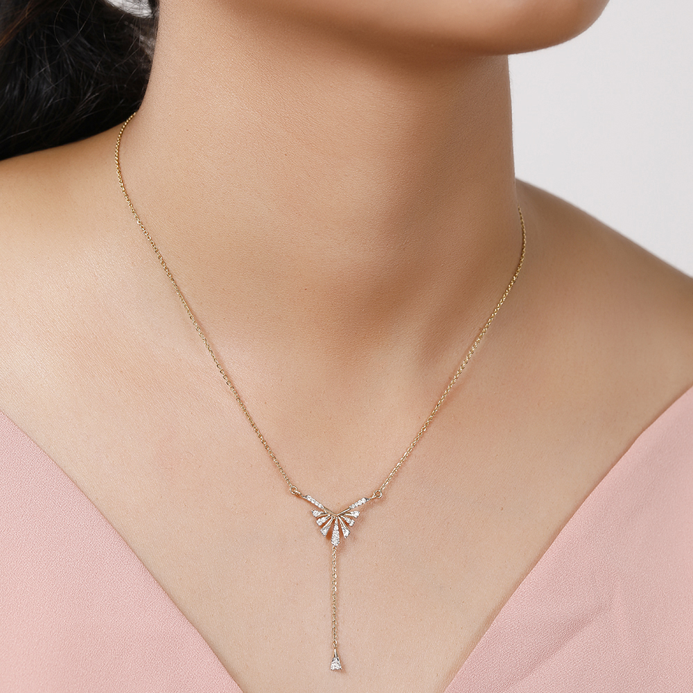 14KT Yellow Gold Shimmering Nightfall Diamond Necklace,,hi-res image number null
