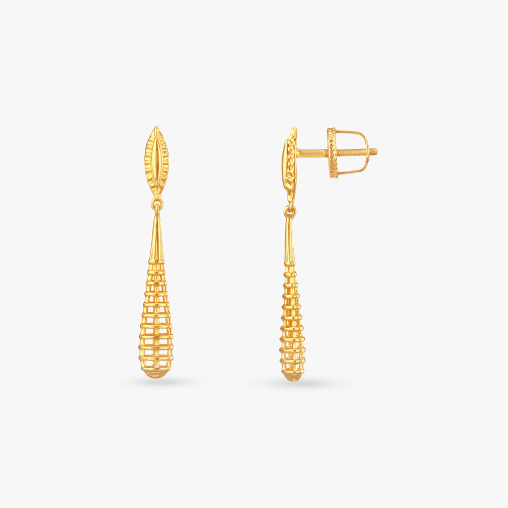 

Linear Cage Gold Drop Earrings