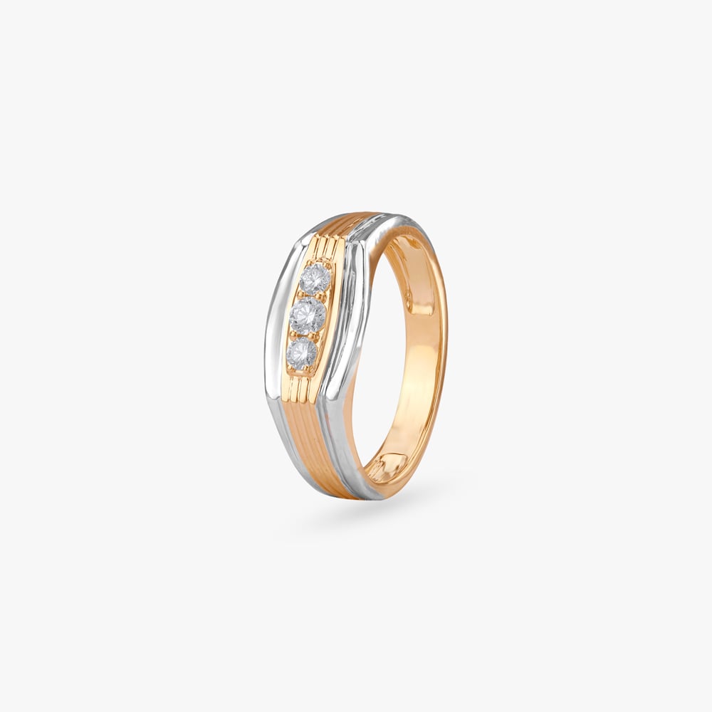 Parallel Groove Diamond Ring for Men,,hi-res image number null