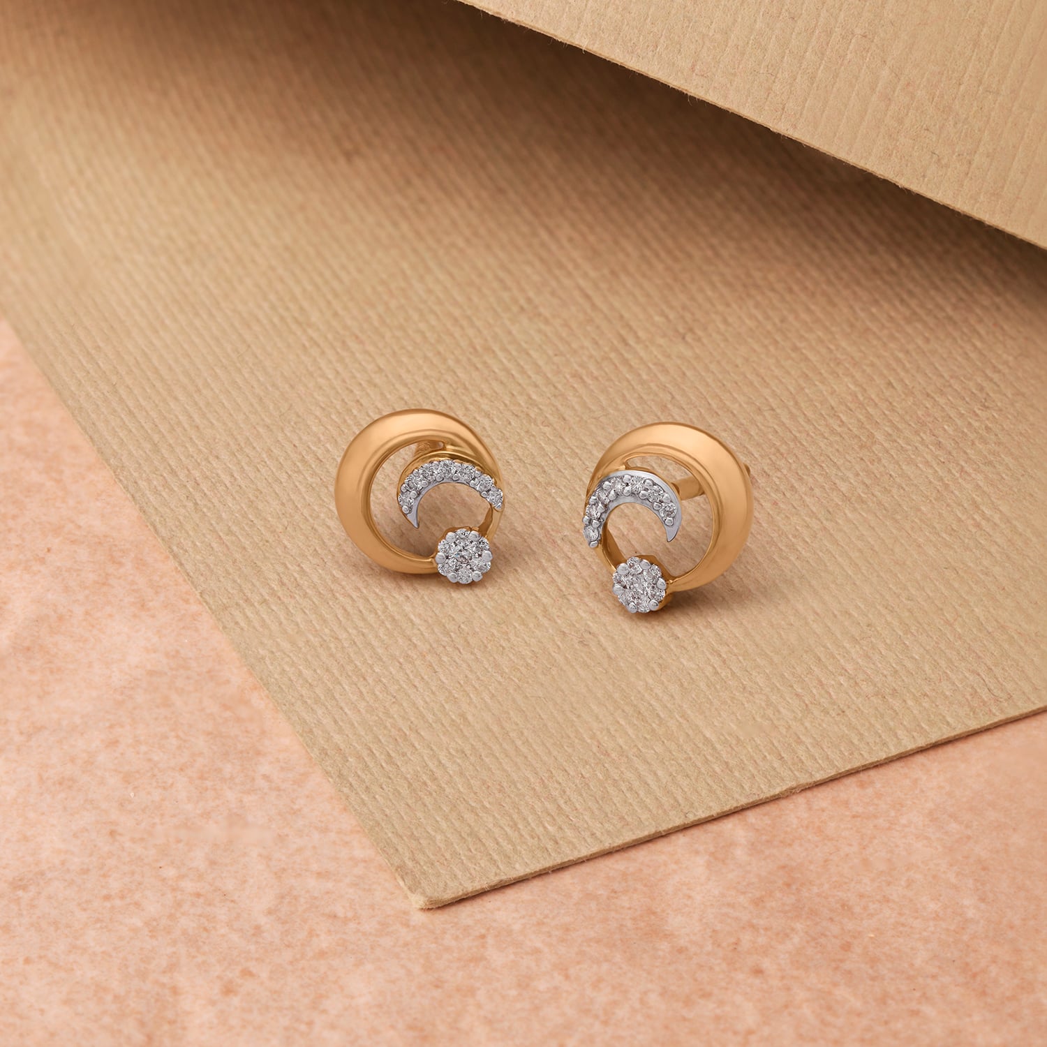 Graceful Diamond Stud Earrings With Solitaire Look,,hi-res image number null