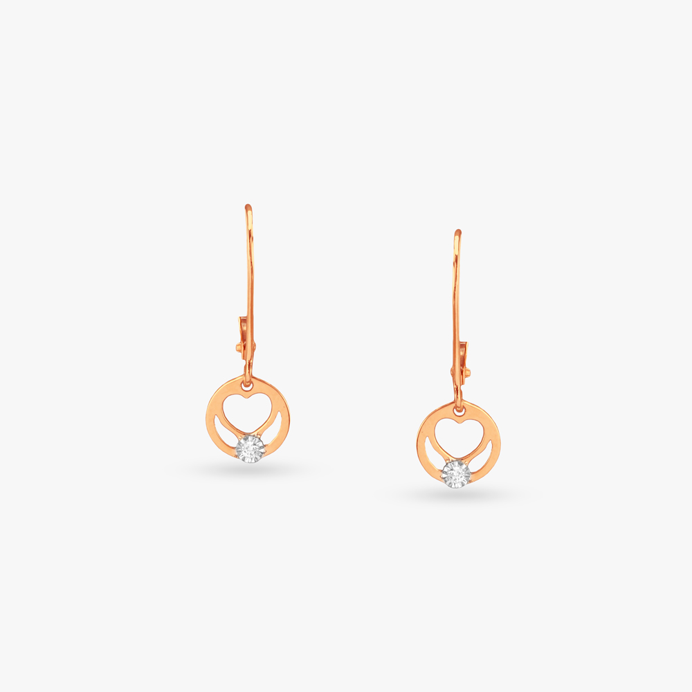 Little Hearts Diamond Hoop Earrings for Kids,,hi-res image number null