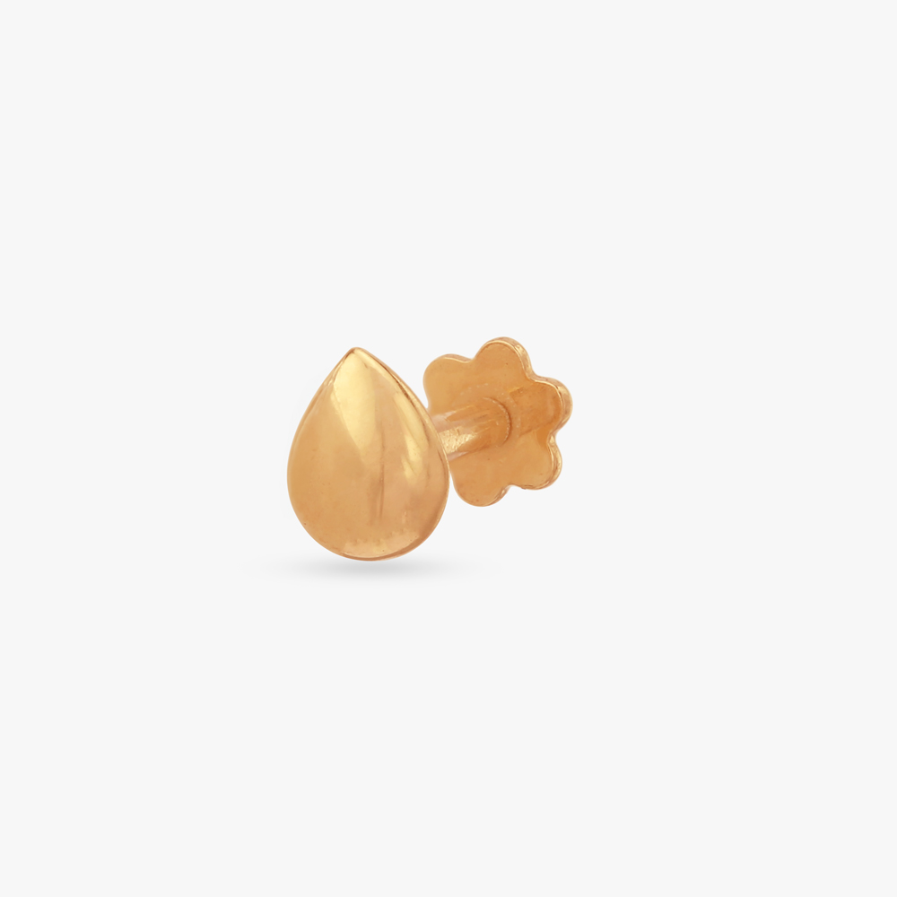 Classic Droplet Gold Nose Pin,,hi-res image number null
