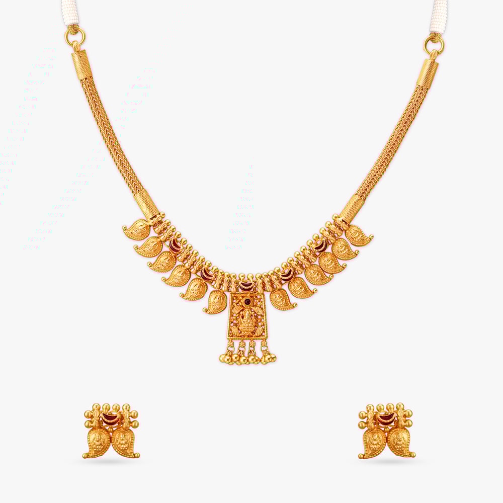 Divine Paisley Gold Necklace Set,,hi-res image number null