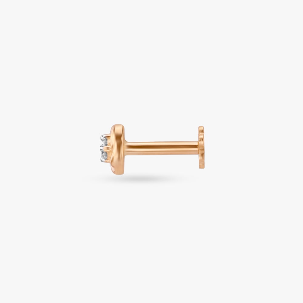 Rose Swirl Diamond Nose Pin,,hi-res image number null