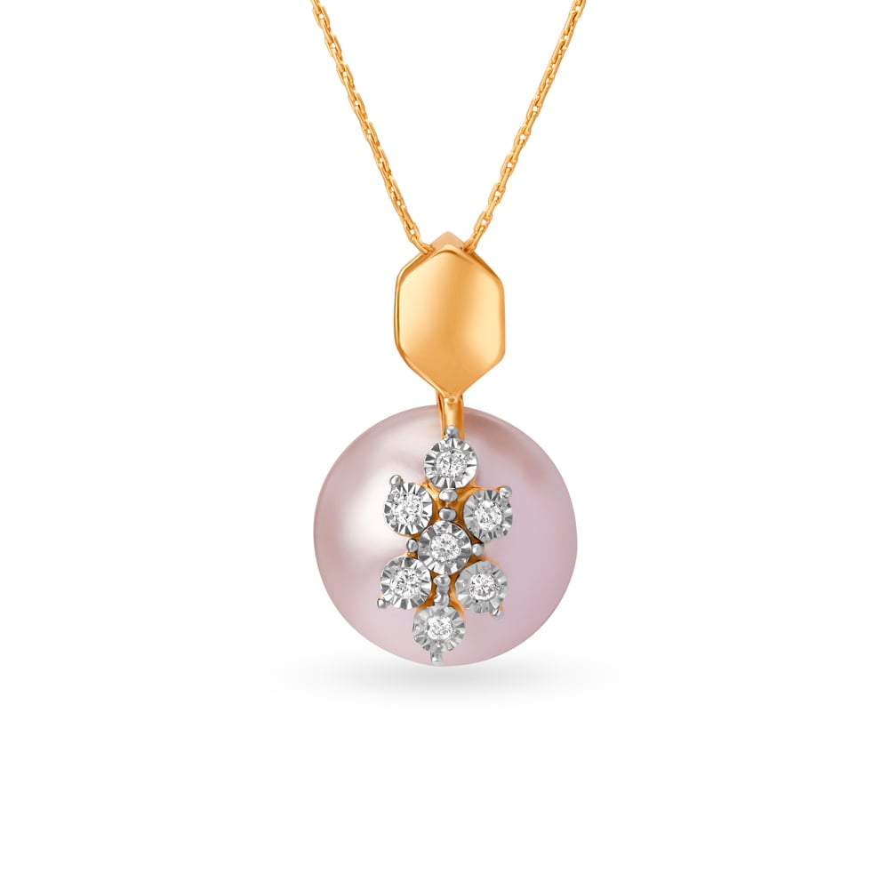 Ethereal Diamond Pendant in Yellow and White Gold,,hi-res image number null