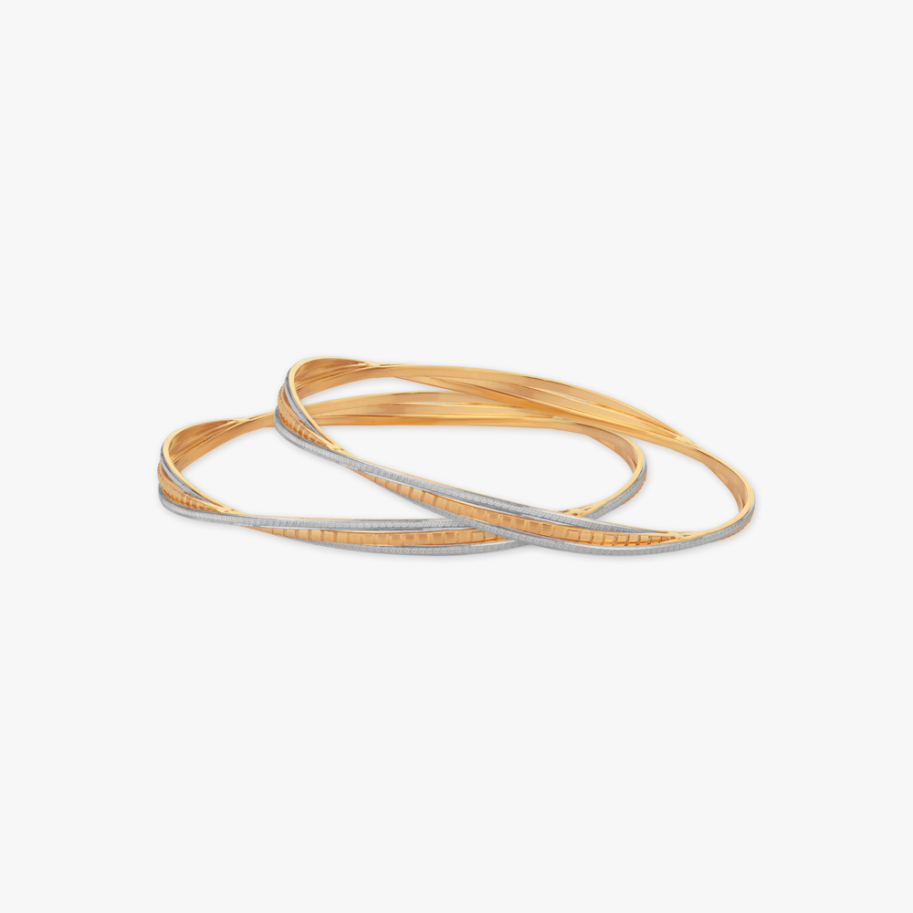 

Interlace Edge Gold Bangles