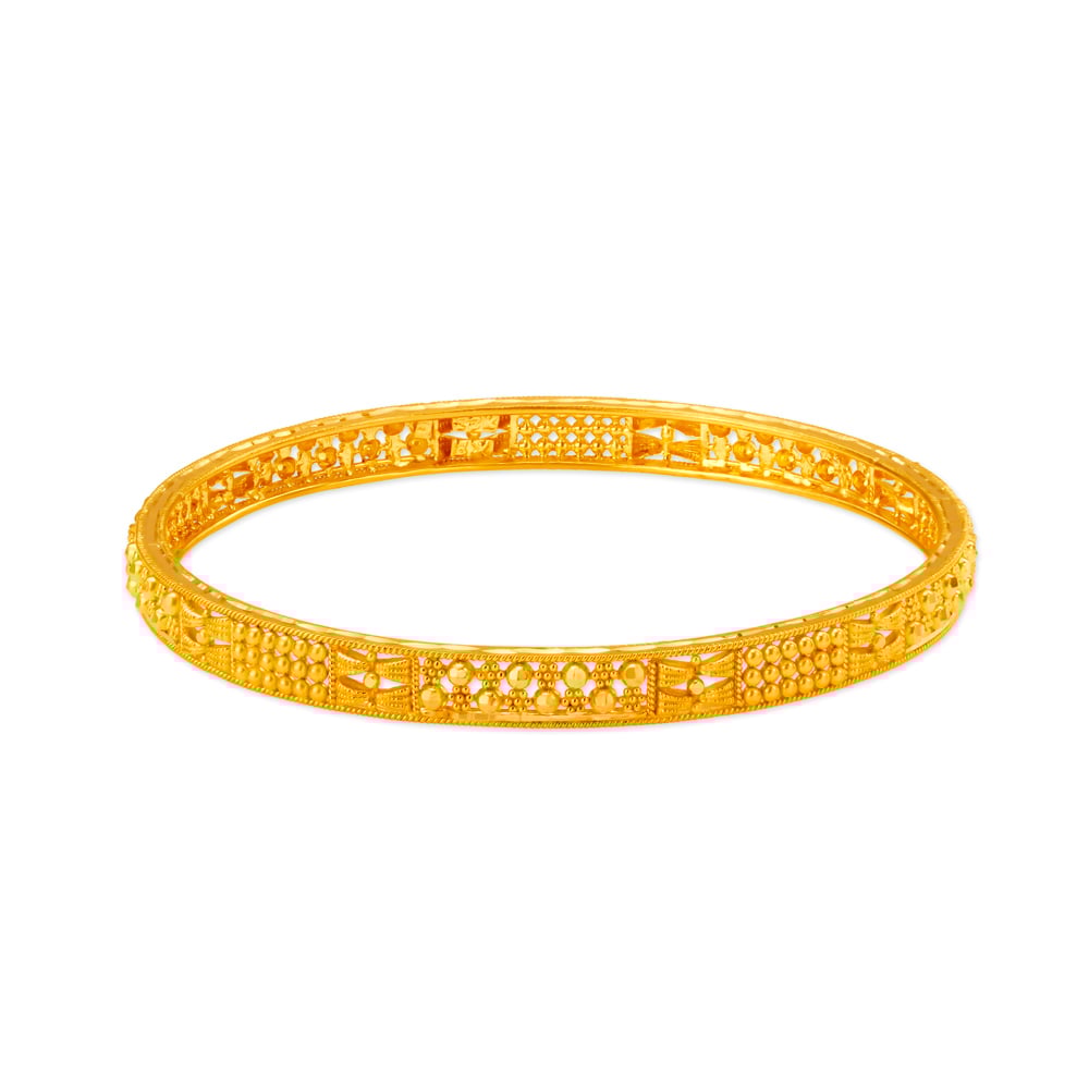 Lavish Yellow Gold Beaded Bangles,,hi-res image number null