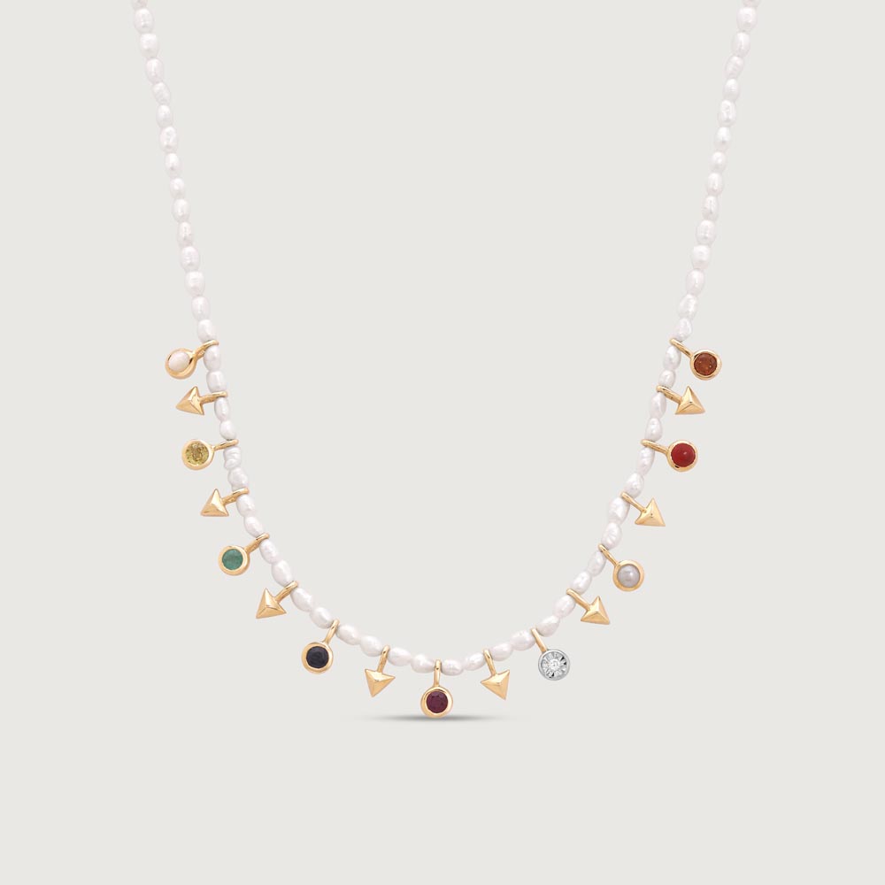 Navratna Charm Diamond Necklace,,hi-res image number null