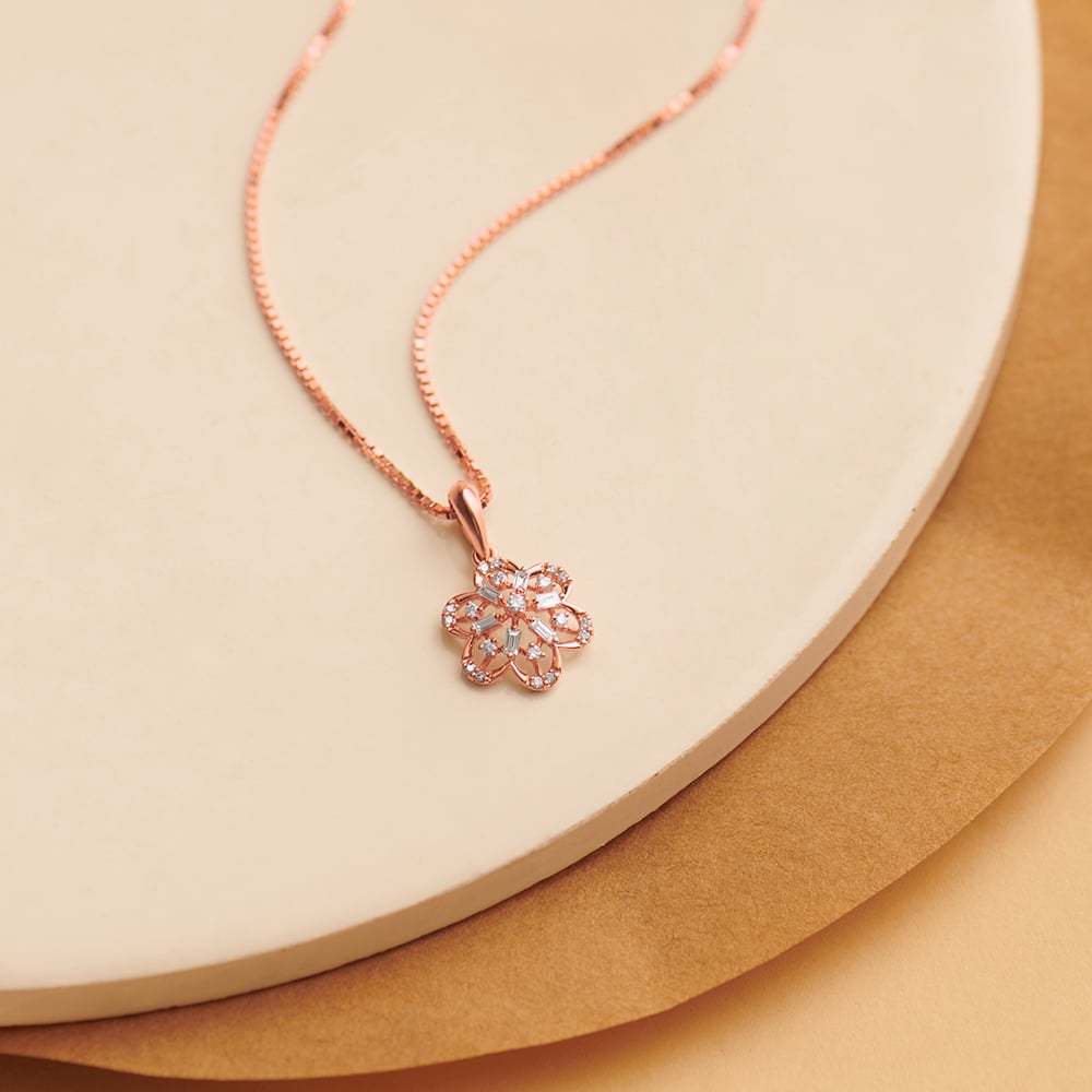 Slender Petals Diamond Pendant