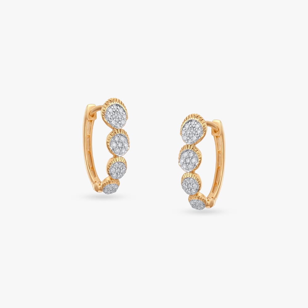 Chic Radiant Diamond Hoop Earrings,,hi-res image number null
