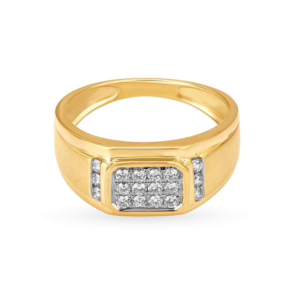Assertive 18 Karat Yellow Gold And Diamond Finger Ring,,hi-res image number null