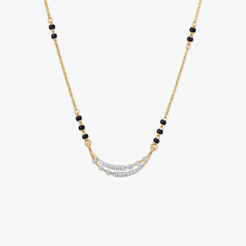 Radiant Curve Diamond Mangalsutra,,hi-res image number null