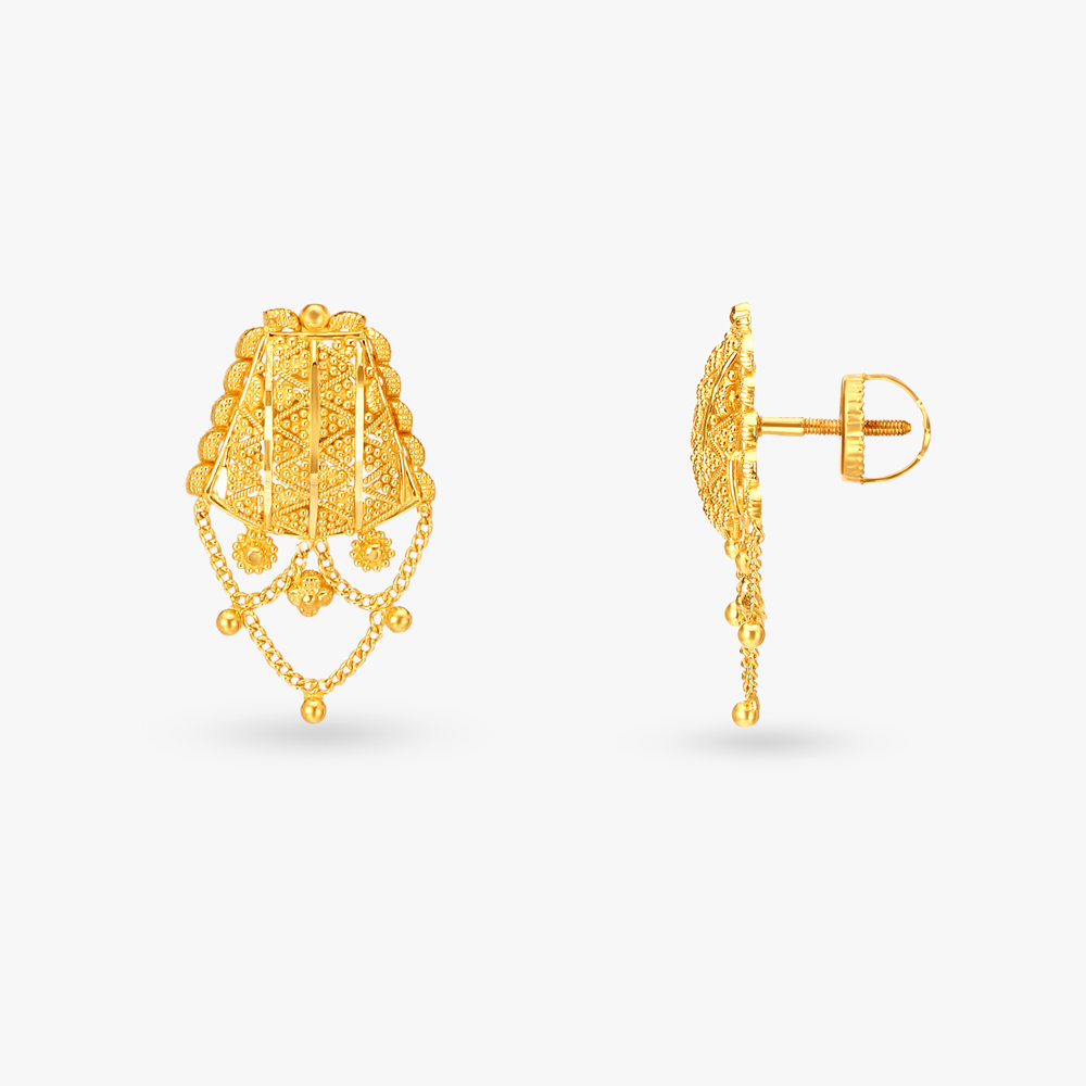 Sensuous Gold Pendant and Earrings Set,,hi-res image number null