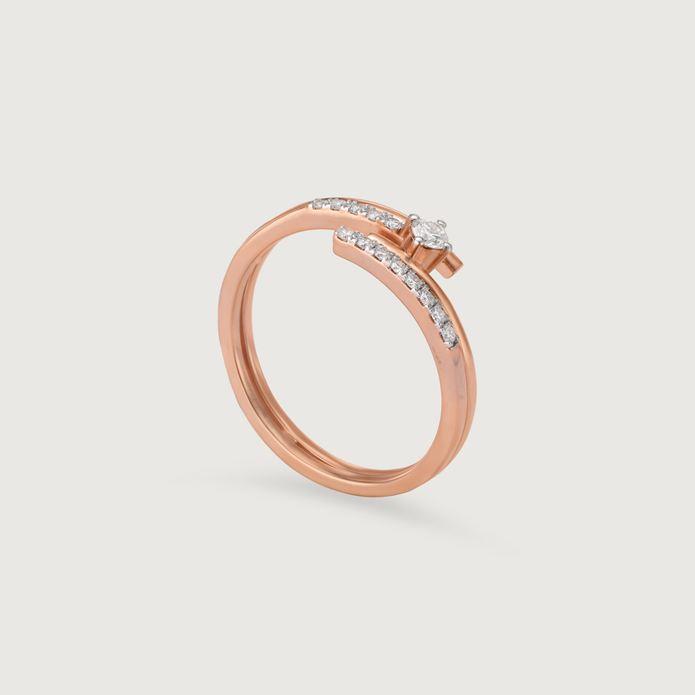 14KT Rose Gold Core Diamond Ring,,hi-res image number null