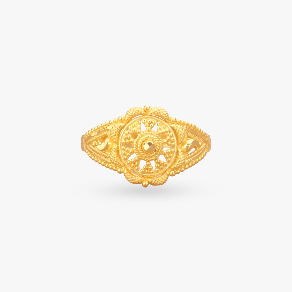 Ornate Bloom Gold Ring,,hi-res image number null