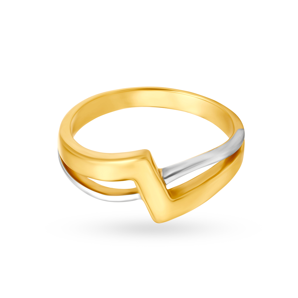 Contemporary 22 Karat Yellow Gold Geometric Finger Ring,,hi-res image number null
