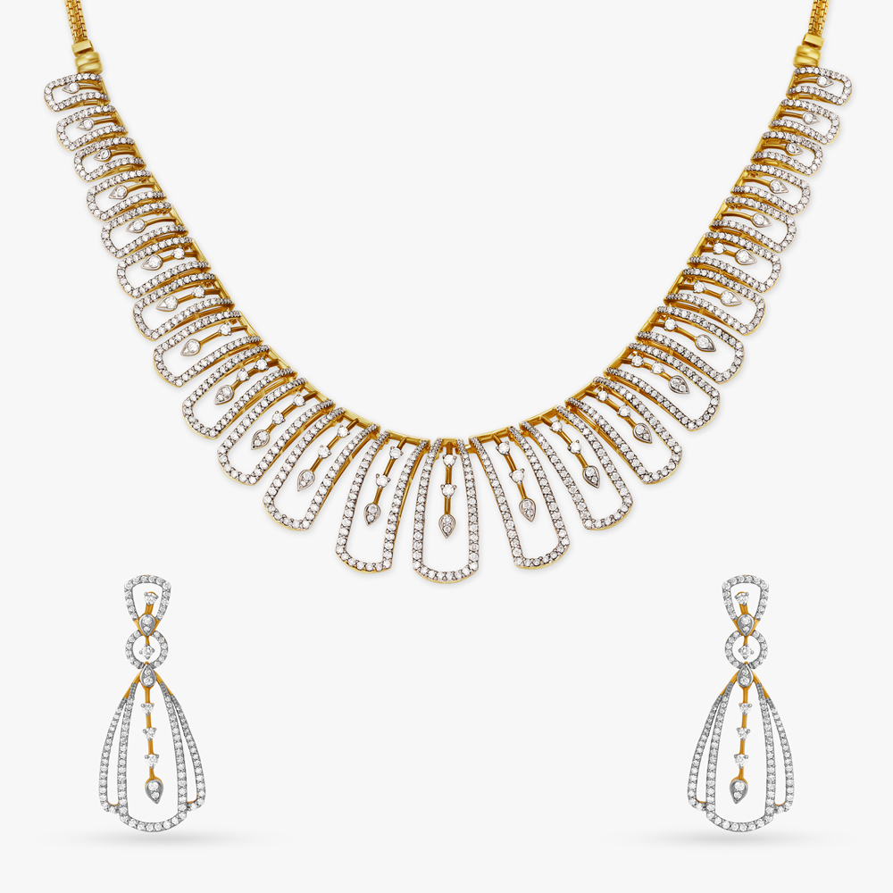 Luminous Contemporary Diamond Necklace Set,,hi-res image number null