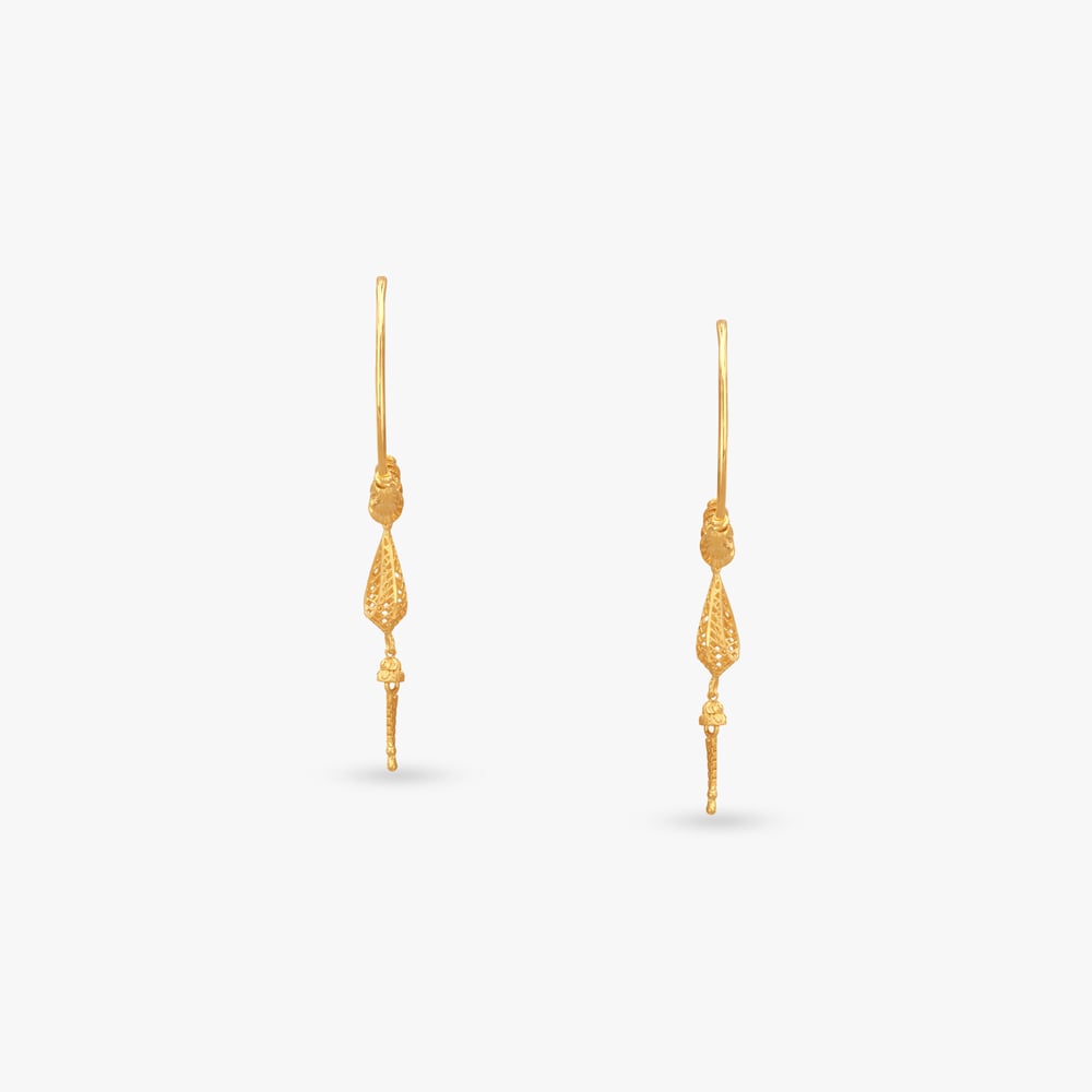 Petal Mesh Gold Hoop Earrings,,hi-res image number null