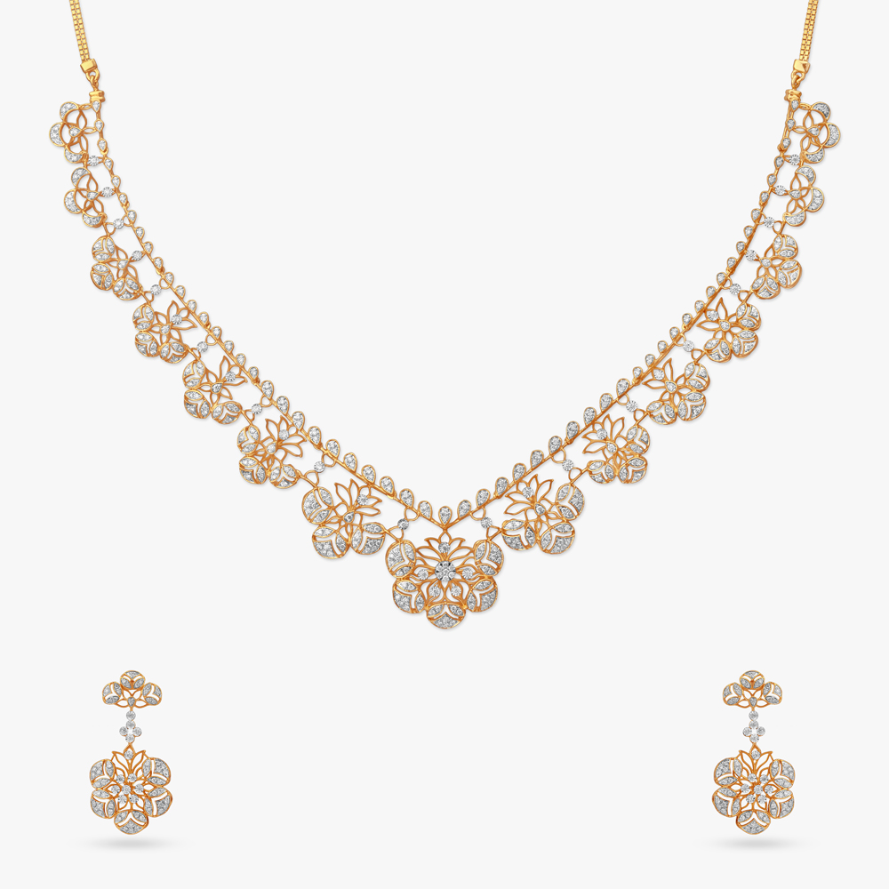 Gilded Serenity Diamond Necklace Set,,hi-res image number null